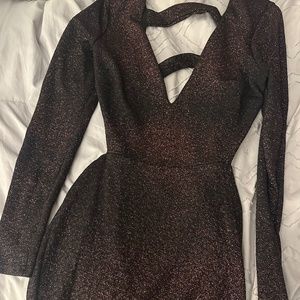 Long Sleeve Sparkly Mini Dress